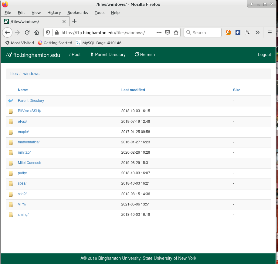 The Main Page to the BU ftp download page